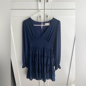 LONG SLEEVE BLUE DRESS